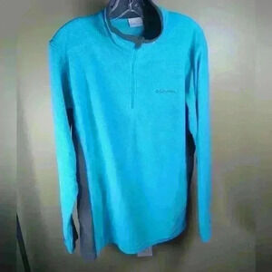 Columbia Men's Pine Ridge Half Zip Fleece Pullover Cyan Blue - Size  Medium